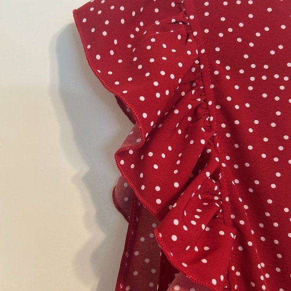 Red polka dot dress with ruffle detail - Picture 5 of 5